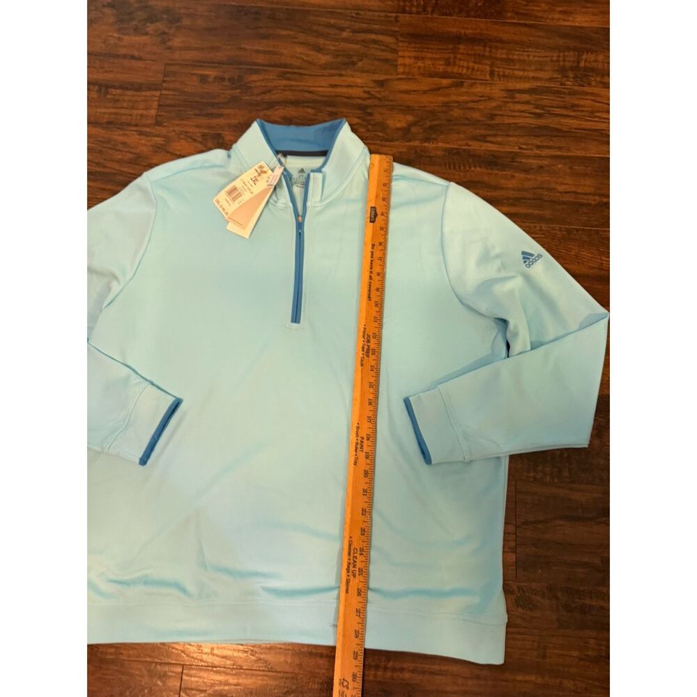 Adidas Mens Golf Lt Wght Qtr Zip Bliss Blue Sz 2XL NWT HM5446 - Picture 5 of 7